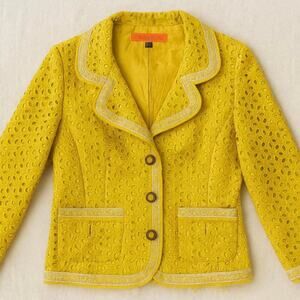 Yellow eyelet blazer Cynthia Steffe